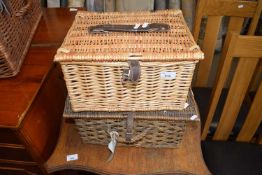 TWO SMALL WICKER HAMPERS