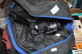 ADIDAS BACKPACK CONTAINING A SONY VIDEO CAMERA