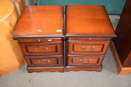 PAIR OF MODERN MAHOGANY FINISH BEDSIDE CABINETS