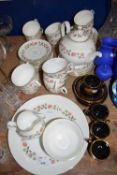 QUANTITY OF WEDGWOOD 'INDIA ROSE' TEA WARES TOGETHER WITH GREEK COFFEE WARES