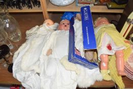 THREE VINTAGE CELLULOID/PLASTIC DOLLS