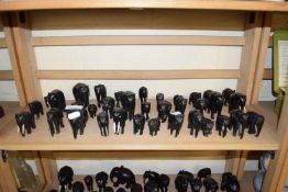 COLLECTION OF SMALL EBONY ELEPHANTS