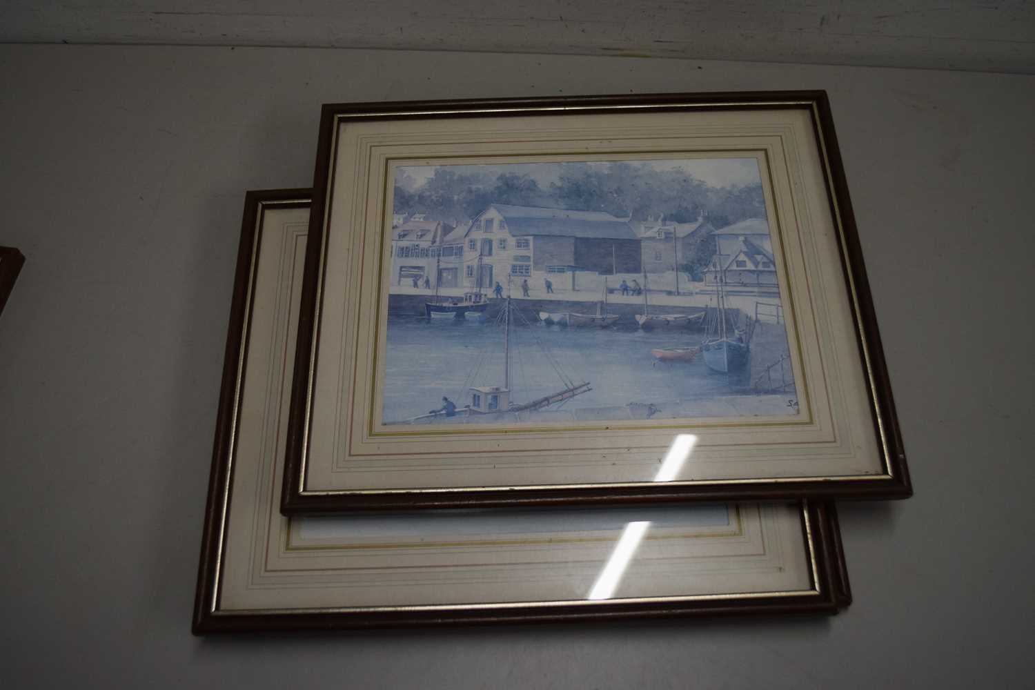 THREE COLOURED HARBOUR SCENES FRAMED AND GLAZED - Image 2 of 4