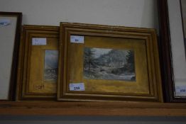 F Jones, two Watercolour Views, Scotland and Italy.