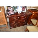 REPRODUCTION MAHOGANY VENEERED THREE DRAWER CHEST, 107CM WIDE