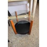 CIRCULAR GLASS TOP OCCASIONAL TABLE, 50CM DIAM