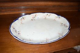 LARGE OVAL FLORAL DECORATED MEAT PLATE