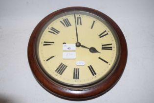 EARLY 20TH CENTURY WALL CLOCK IN STAINED BEECHWOOD CASE