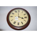 EARLY 20TH CENTURY WALL CLOCK IN STAINED BEECHWOOD CASE