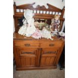 LATE VICTORIAN MIRROR BACK AMERICAN WALNUT SIDEBOARD WITH TWO DRAWERS AND TWO DOORS, 103CM WIDE