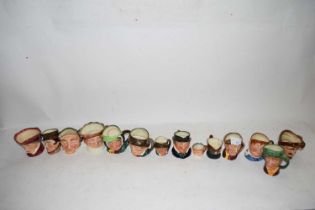 FOURTEEN VARIOUS SMALL AND MINIATURE CHARACTER JUGS TO INCLUDE MANY OLDER EXAMPLES