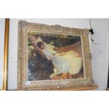 AFTER ALFRED MUNNINGS, THE ARBO TEXTURED PRINT IN ANTIQUE STYLE FRAME, 69CM
