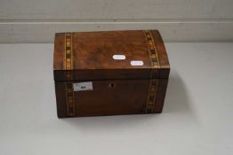 19TH CENTURY WALNUT VENEERED TEA CADDY