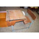 VINTAGE METAL FRAMED SCHOOL DESK AND CHAIR