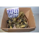 COLLECTION OF BRASS FIN DE SIELLE WALL LIGHTS, ORIGINALLY REMOVED FROM THE SAMSON & HERCULES NIGHT