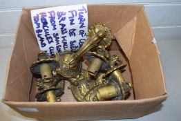 COLLECTION OF BRASS FIN DE SIELLE WALL LIGHTS, ORIGINALLY REMOVED FROM THE SAMSON & HERCULES NIGHT