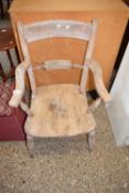 19TH CENTURY ELM SEATED CARVER CHAIR