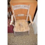 19TH CENTURY ELM SEATED CARVER CHAIR