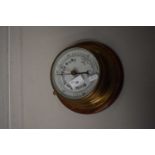 BRASS CASED SHIPS ANEROID BAROMETER