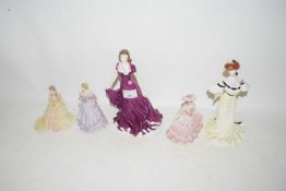 FIVE COALPORT FIGURINES TO INCLUDE 'FOREVER TRUE' AND 'GOLDEN AGE' (5)