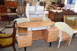 RETRO LIGHT OAK TWIN PEDESTAL DRESSING TABLE BY ADVANCE FURNITURE