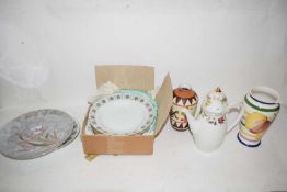 VARIOUS VASES, PLATES ETC