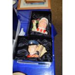 BOXED ROYAL DOULTON CHARACTER JUGS, NORTH STAFFORDSHIRE FIEF PLAYER AND MRS CLAUSE