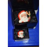 BOXED ROYAL DOULTON CHARACTER JUGS, SNOWMAN, SANTA WITH SNOWMAN, SANTA WITH ELF AND SANTA (4)