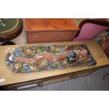 20TH CENTURY SOUTH EAST ASIAN PAINTED WOODEN WALL HANGING DECORATED WITH A DRAGON