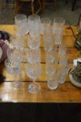 COLLECTION OF CLEAR WINE GLASSES, TUMBLERS ETC