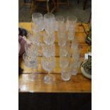 COLLECTION OF CLEAR WINE GLASSES, TUMBLERS ETC