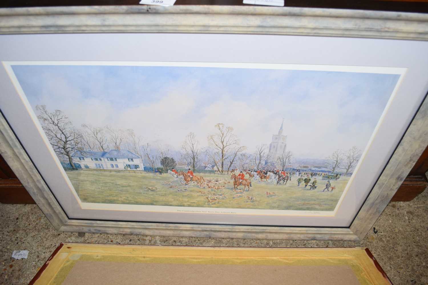 LUKE SYKES, 'THE CAMBRIDGESHIRE NEW YEARS DAY ASHWELL BURY HUNT', COLOURED PRINT, SIGNED IN - Image 2 of 2