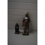 SMALL METAL TABLE LIGHTER FORMED AS A KNIGHT TOGETHER WITH A FURTHER MARCUS REPLICAS BLACK PRINCE