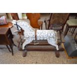 RUSTIC PAINTED ROCKING HORSE, 110CM WIDE INCLUDING STAND (A/F)
