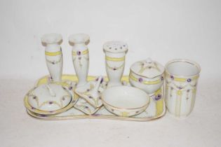 FLORAL DECORATED DRESSING TABLE CHINA SET