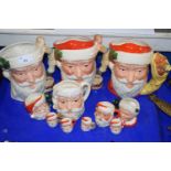 COLLECTION OF ROYAL DOULTON SANTA CLAUS AND MRS CLAUS CHARACTER JUGS, VARIOUS SIZES