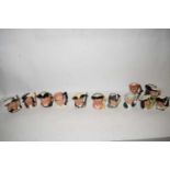 TWELVE SMALL ROYAL DOULTON CHARACTER JUGS TO INCLUDE CHARACTER JUGS FROM WILLIAMSBURG EDITION