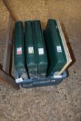 LARGE COLLECTION OF BRITISH, IRISH AND ISLE OF MANN STAMPS IN 10 GREEN FOLDERS