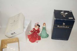 BOXED ROYAL DOULTON FIGURE 'PATRICIA' AND FURTHER FIGURE 'EMERALD' (2)