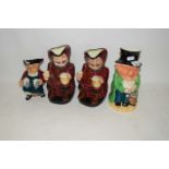 TWO ROYAL DOULTON CHARACTER JUGS 'SIR JOHN FALSTAFF' PLUS TWO OTHERS (4)