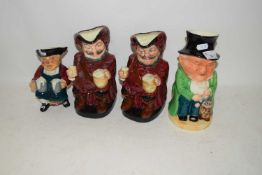 TWO ROYAL DOULTON CHARACTER JUGS 'SIR JOHN FALSTAFF' PLUS TWO OTHERS (4)