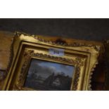 JOHN MACE TWO SMALL GILT FRAMED OIL ON BOARD STUDIES 22CM