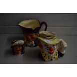 ROYAL DOULTON CHARACTER JUGS, THE CLOWN, OLD CHARLEY AND PORTHOS (3)