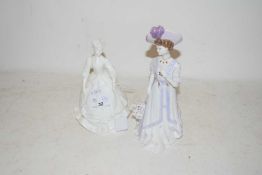 ROYAL WORCESTER FIGURINE 'LADY VIOLET' AND FURTHER FIGURE 'CHARITY' (2)