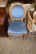 BLUE UPHOLSTERED SIDE CHAIR