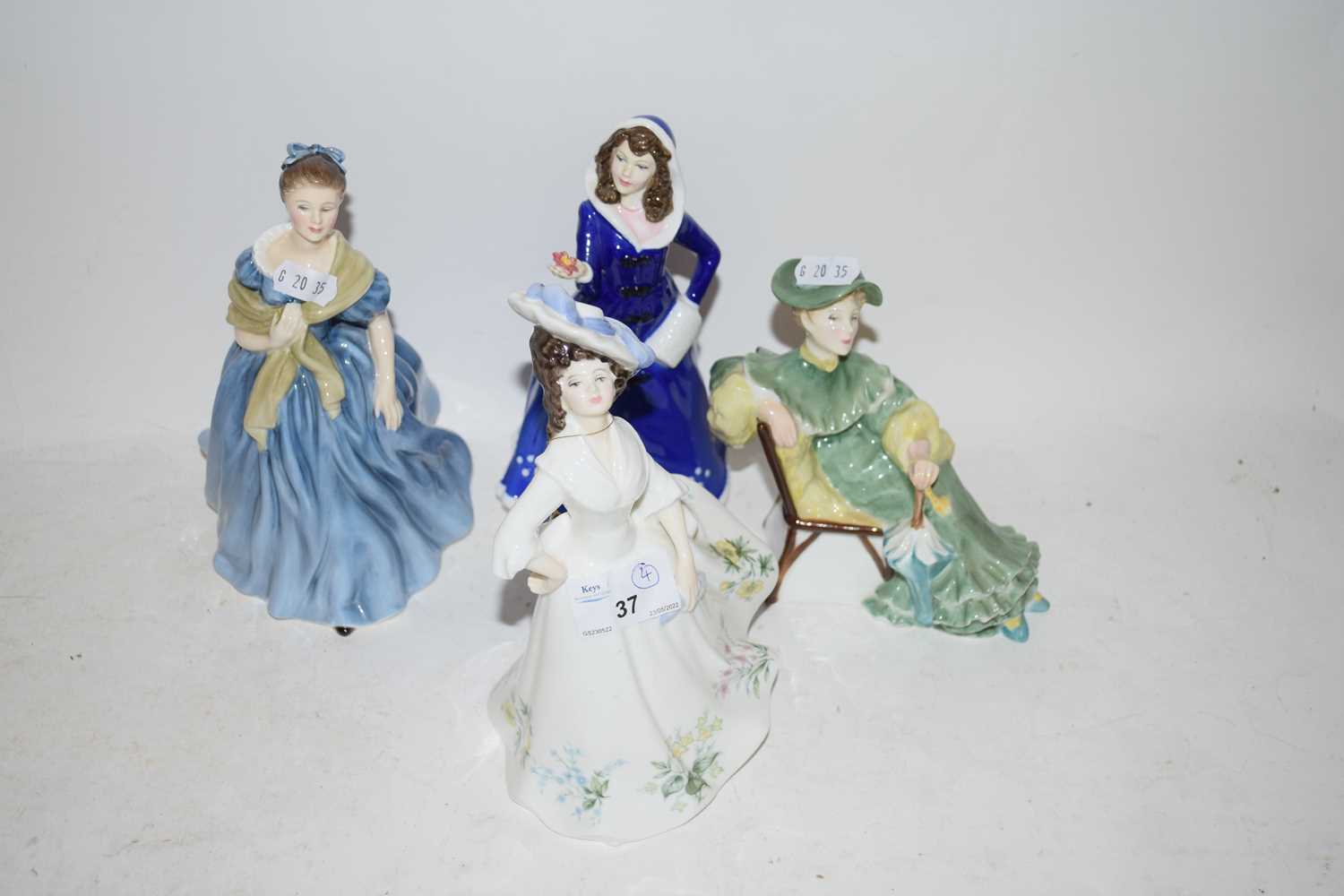 FOUR DOULTON FIGURINES TO INCLUDE 'ADELE', 'FIRST BLOOM' ETC (4)