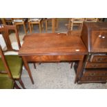 19TH CENTURY MAHOGANY RECTANGULAR FOLDING TEA TABLE WITH SINGLE END DRAWER, 86CM WIDE