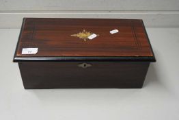 SMALL 19TH CENTURY DARK WOOD FLIP TOP BOX