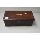 SMALL 19TH CENTURY DARK WOOD FLIP TOP BOX