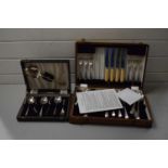 CANTEEN OF SILVER PLATED CUTLERY TOGETHER WITH A FURTHER SMALL CASE OF CUTLERY (2)